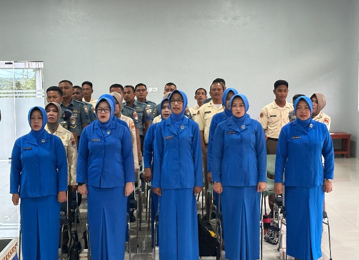 Danlanal Dabo Singkep Ikuti Vicon Sosialisasi Reformasi Birokrasi, Penyusunan Nota Kesepahaman dan P4GN Bersama BNNP Kepri